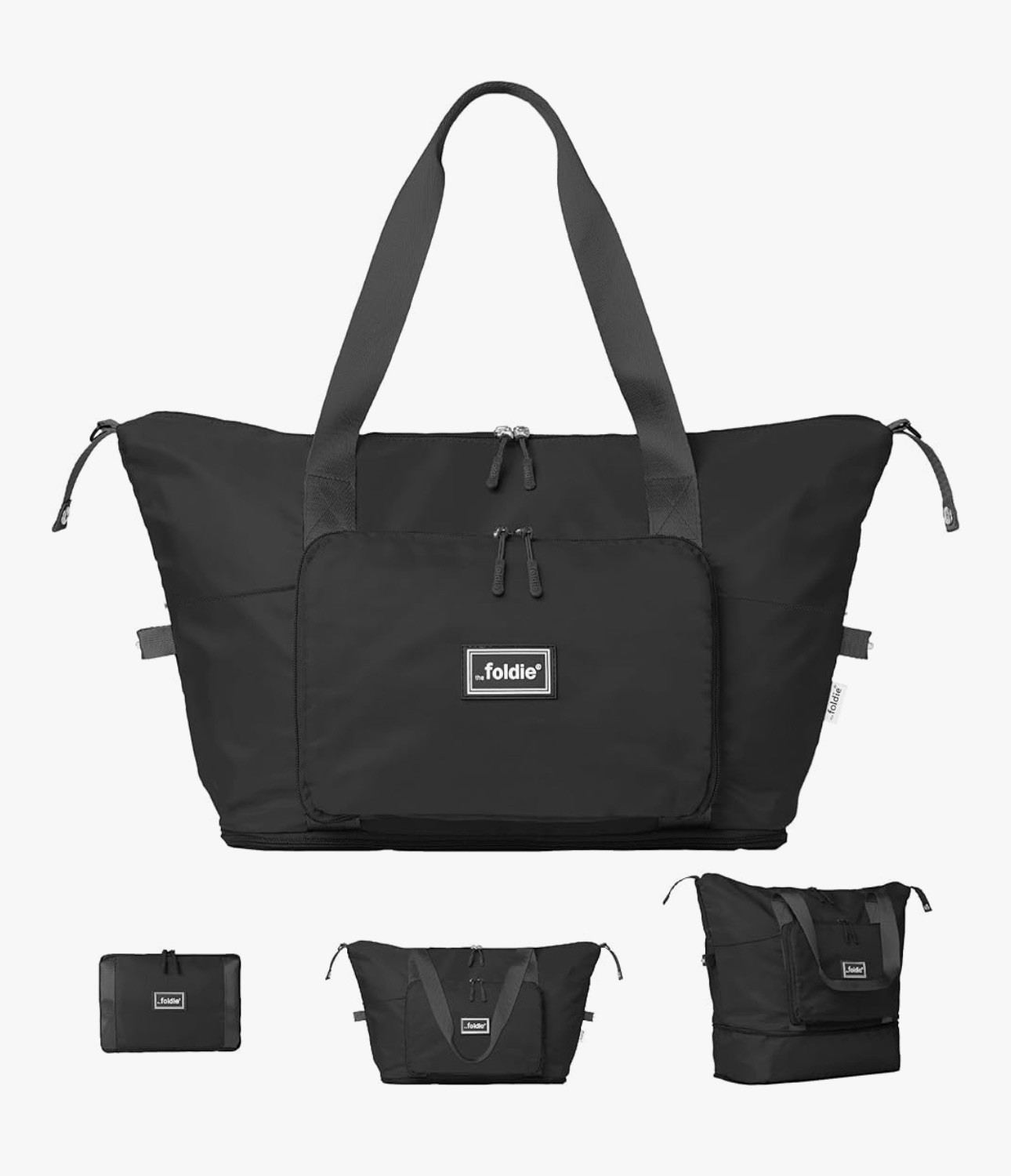 The Foldie® 4.0 Travel Duffle - Water Resistant - Expandable Bottom - Black
