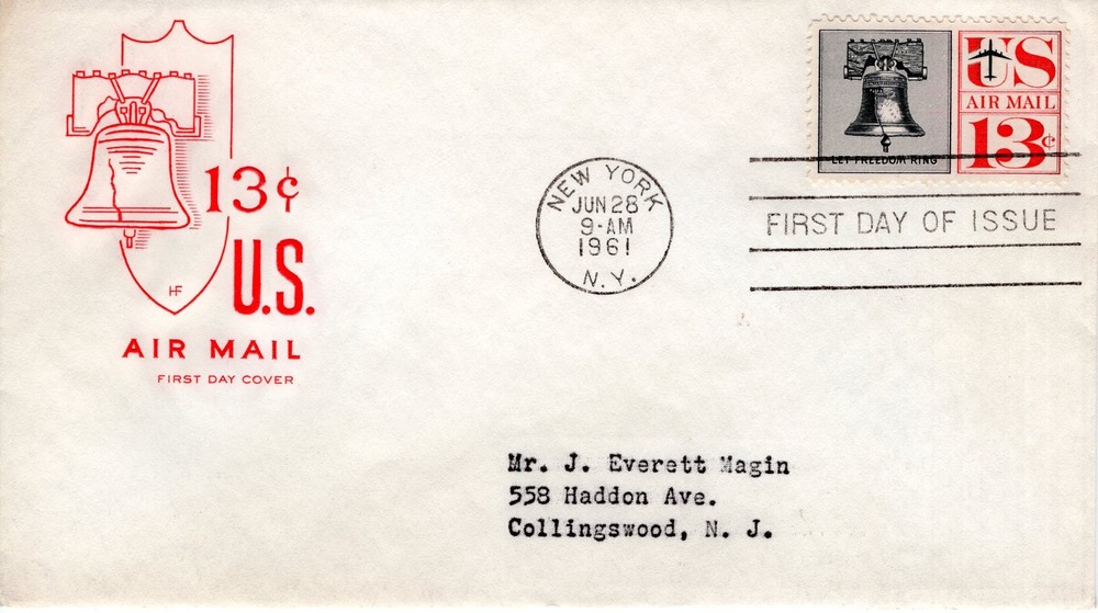 13 CENT U.S. AIR MAIL STAMP - 1961 - DC1430