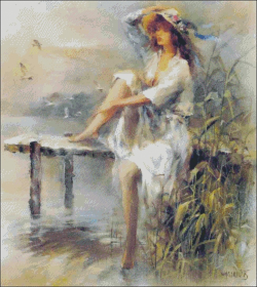 Waterside - Chart Counted Cross Stitch Patterns Needlework DIY DMC Color 14 ct