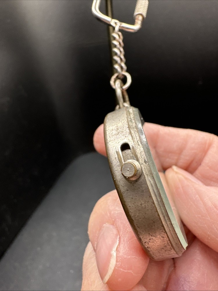 Antique German Silvertone Compass Key Chain