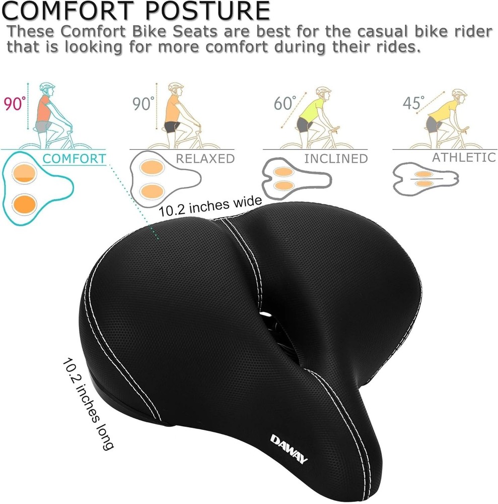 Memory Foam Bicycle Saddle Compatible with Peloton & More – Easy Installation
