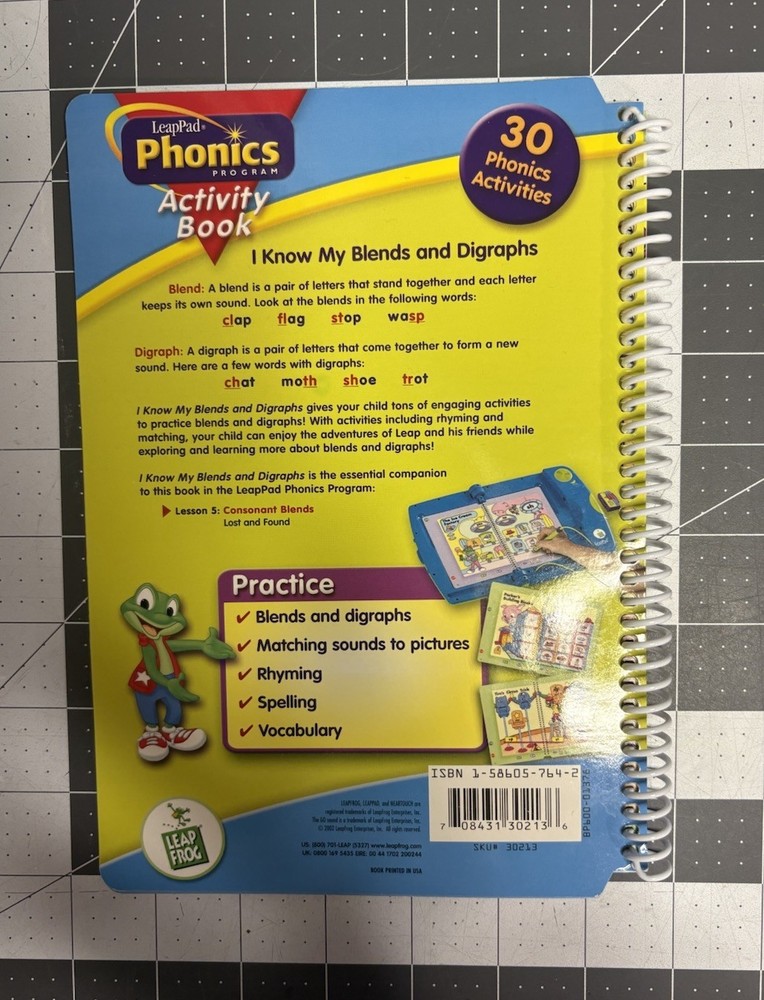 LeapPad Phonics Program Book & Cartridge I Know My Blends & Digraphs Lesson 5