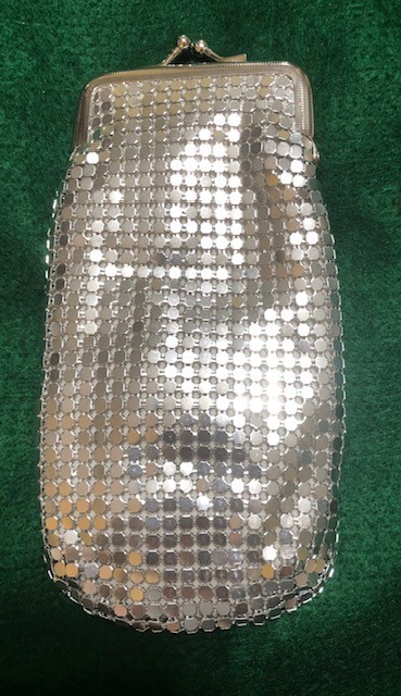 Long Silver Mesh Sequin Cigarette Case Pouch, Coin Purse, 120s ~EUC~
