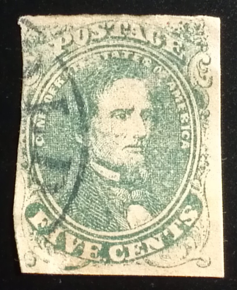 Confederate States Scott # 1, green, used, F appearing