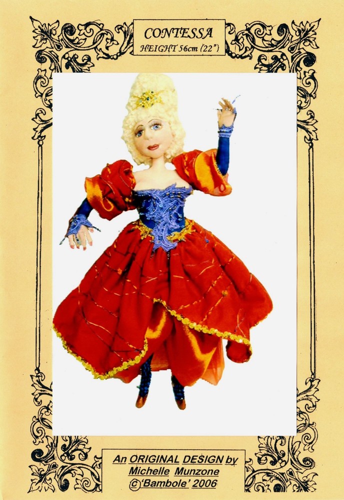 Cloth Art Doll Pattern "Contessa" By Michelle Munzone