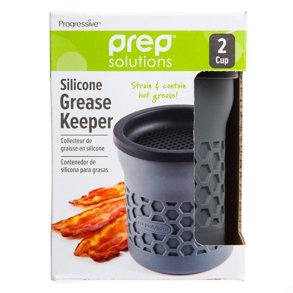 Silicone Grease Keeper With Removable Strainer Heat-Resistant Storage Container