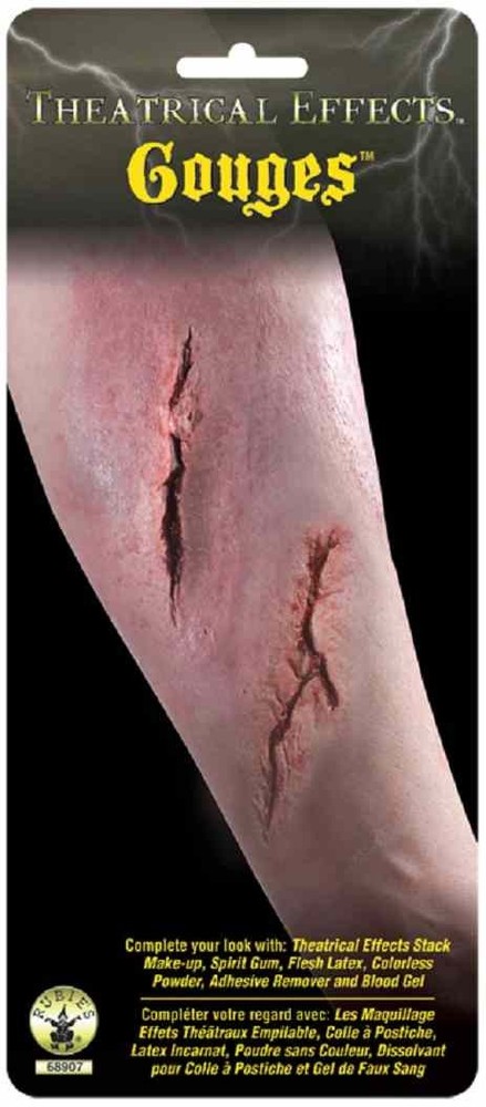 Gouges Cut Slit Gash Wound Fancy Dress Halloween Costume Makeup Latex Prosthetic