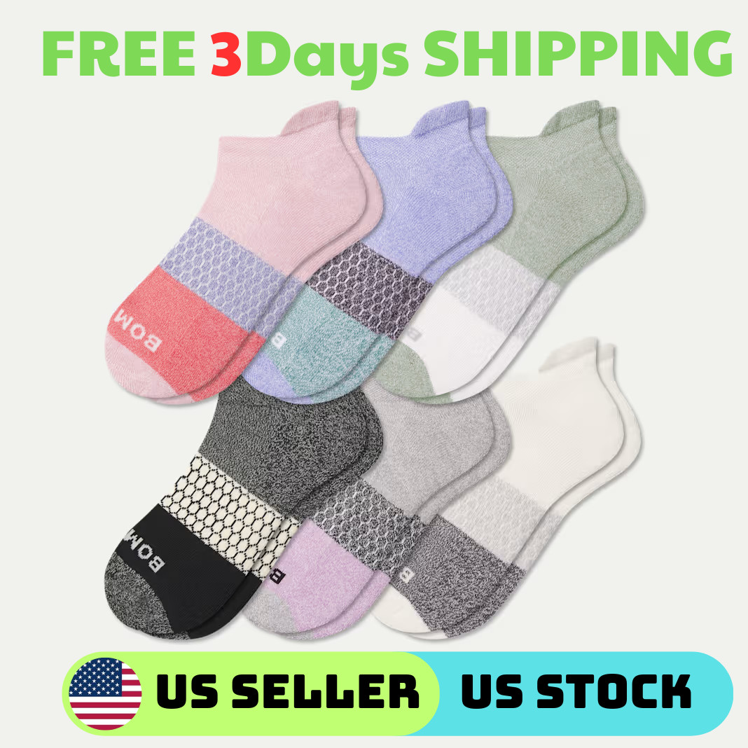 [100% AUTHENTIC] 5 PACKS Women's Tri-Block Bombas Socks🐝 S, M, L (Multi Colors)
