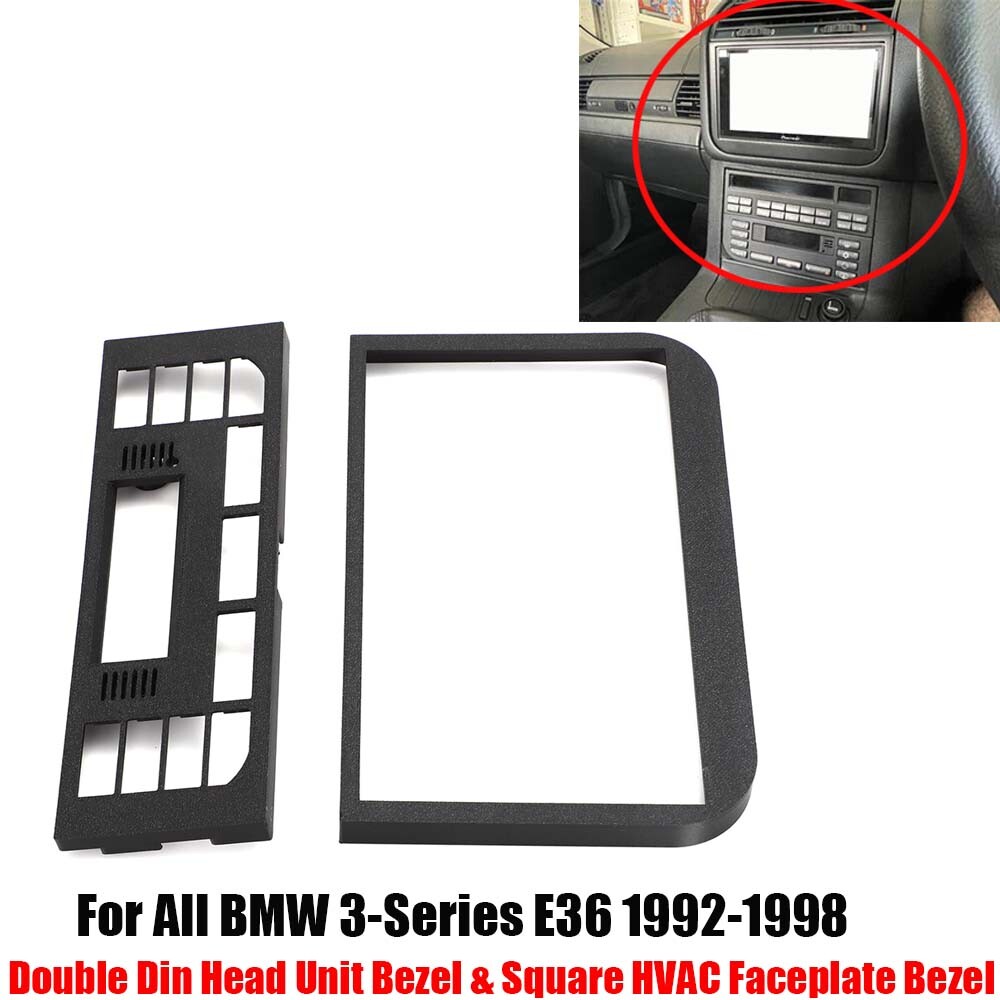 For 1992-1998 BMW 3-Series E36 Double DIN Headunit Fascia Panel Bezel Combo US