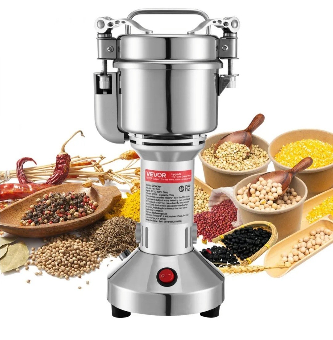 Electric Grain Mill Grinder, 0.3 lbs Commercial Spice Grinders, High Speed 850W