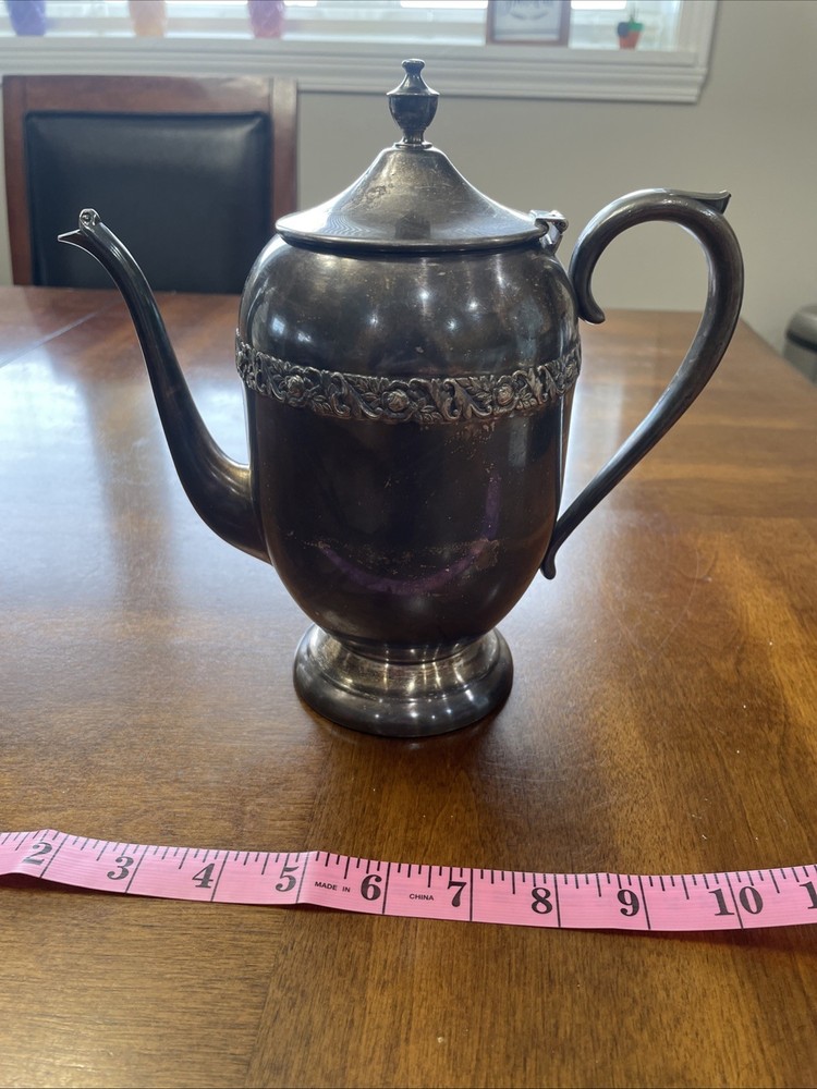 VTG Silver On Copper Tea Pot