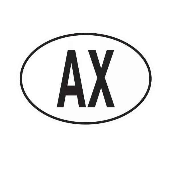 AX Aland Islands Country Code Oval Sticker
