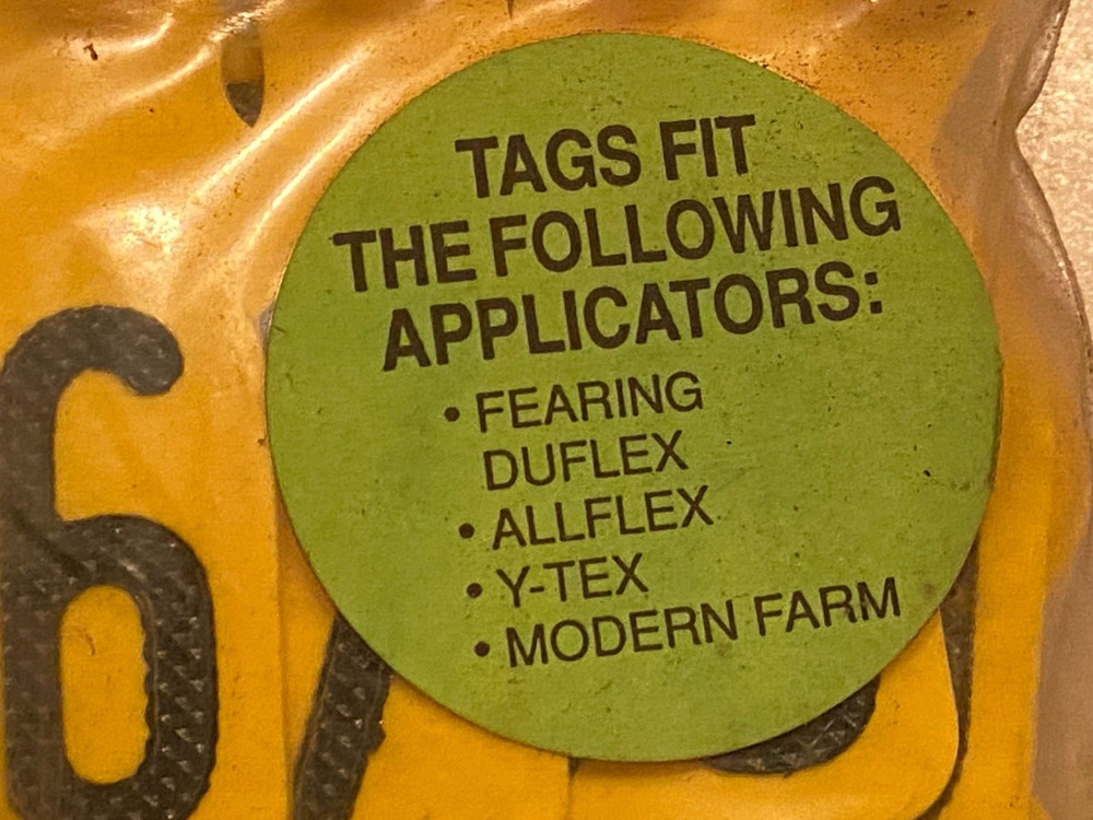 Fearing Duflex Large Yellow Tags 151-175 Livestock Panel Cattle Allflex NO BACKS