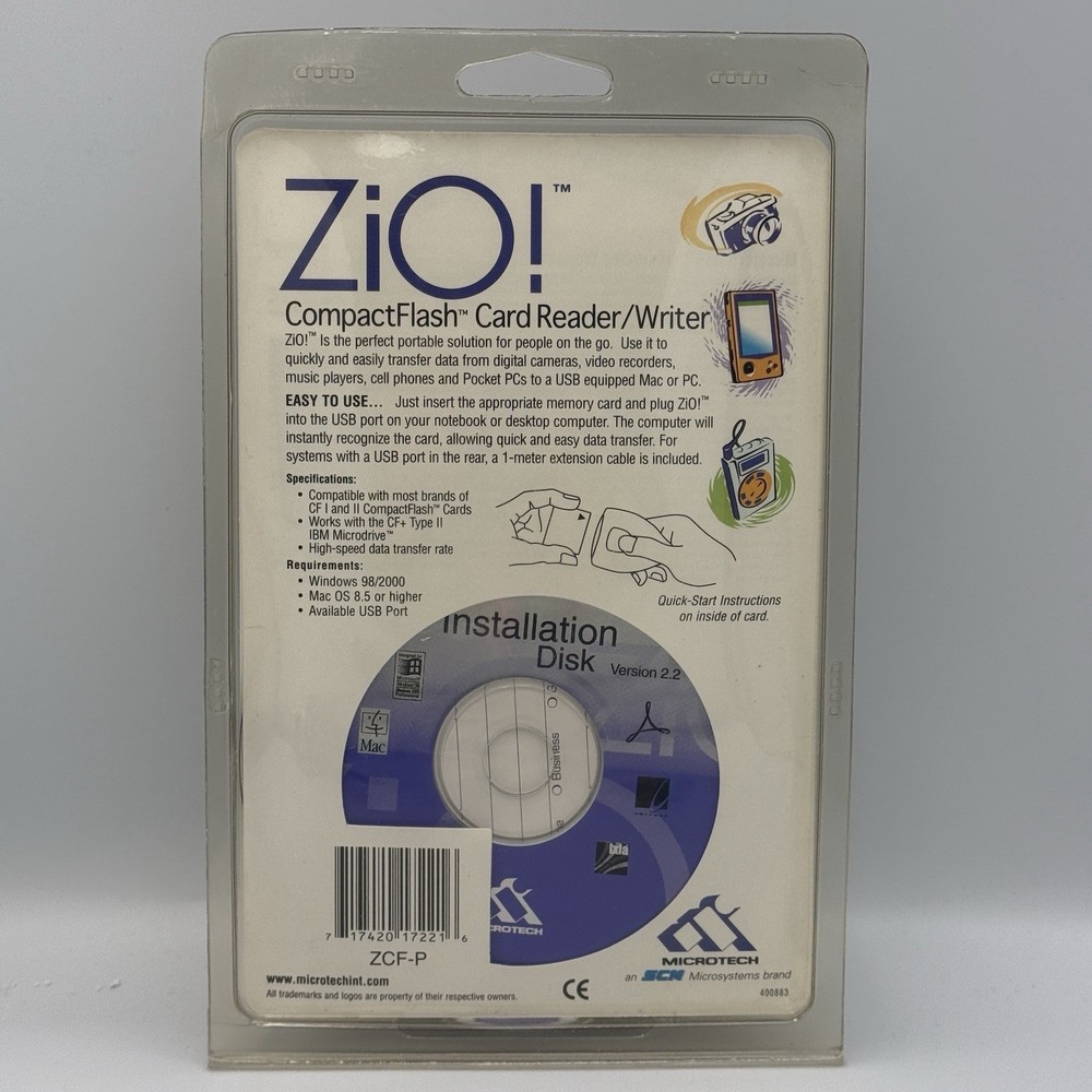 NOS - ZIO MicroTech Compact Flash USB Card Reader/Writer for CF 1 & II