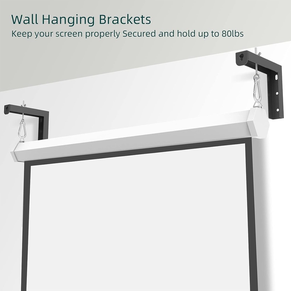 Universal Projector Screen L-Bracket Wall Hanging Mount 6 inch Adjustable