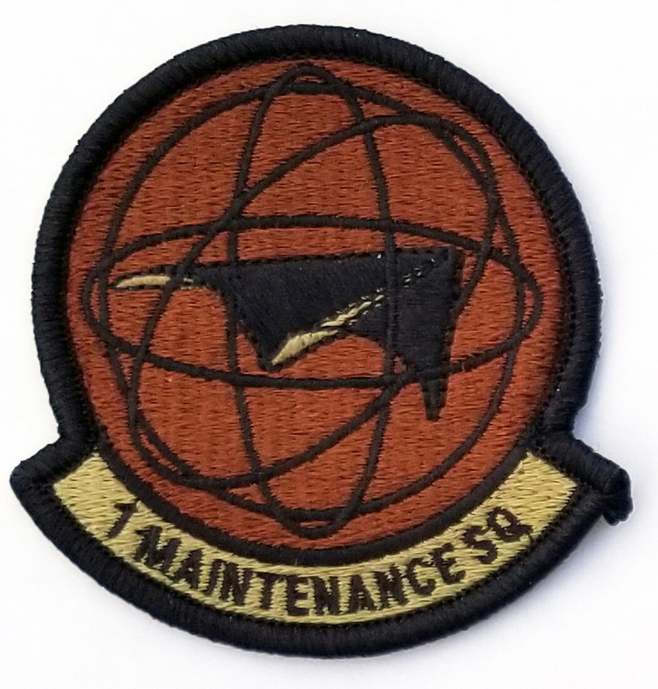 US Air Force 1st Maintenance Squadron Subdued Hook Back Patch