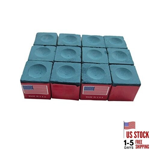 Master Billiard/Pool Cue Chalk Box, 12 Cubes Blue