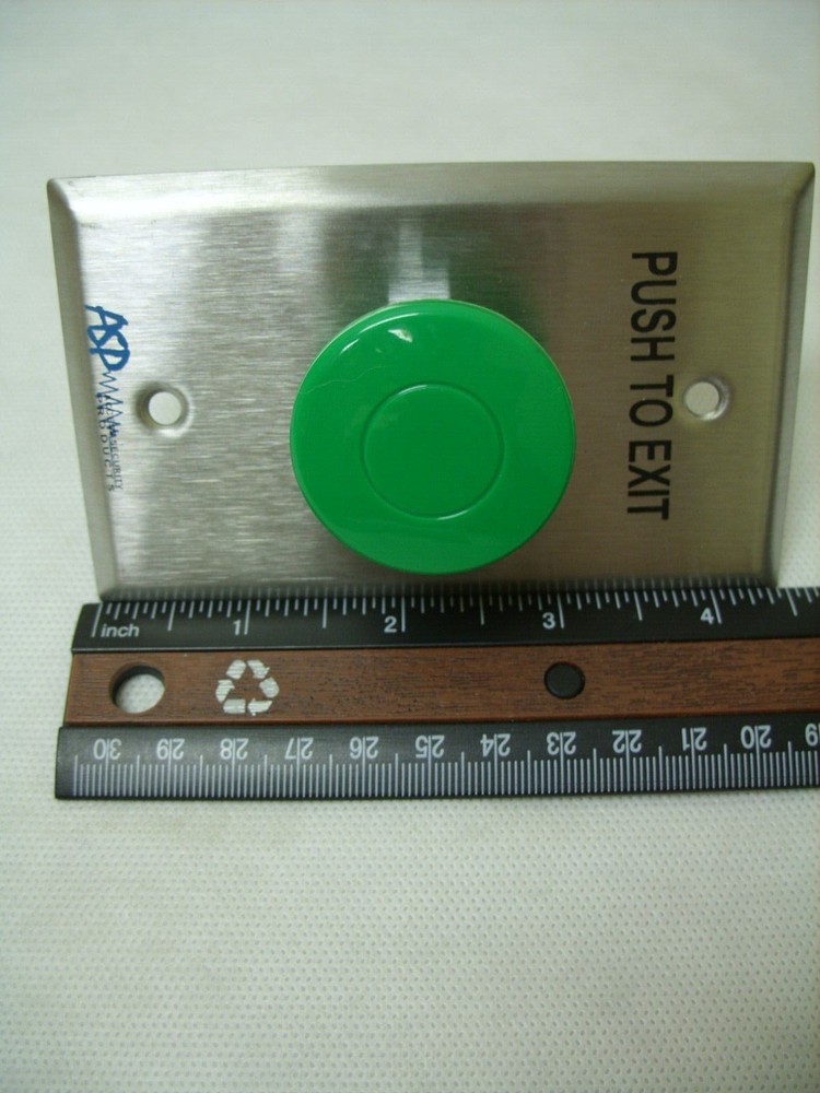 ASP - Pneumatic Time Delay - Request To Exit Button - Mushroom / Green ASP-14