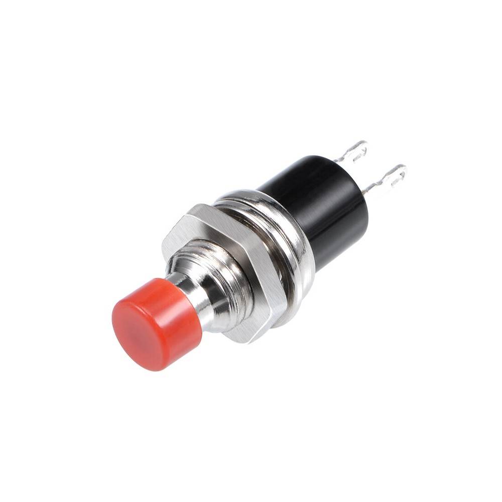 10Pcs,7mm Red Momentary Push Button Switch Round Flat Button SPST NO