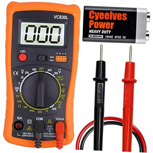 Digital Multimeter, Multimeter with AC DC Voltmeter & Ohm Volt Amp Orange