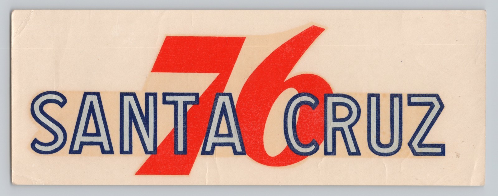 Vintage Union Oil 76 Santa Cruz California Gas Station Travel Souvenir Decal