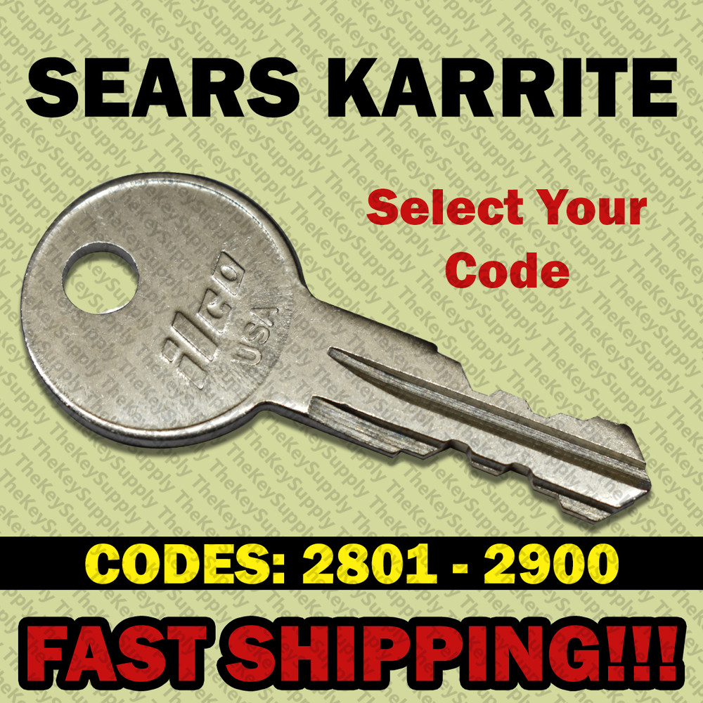 Sears X-Cargo Karrite Replacement Key Cut to Your Code 2801-2900