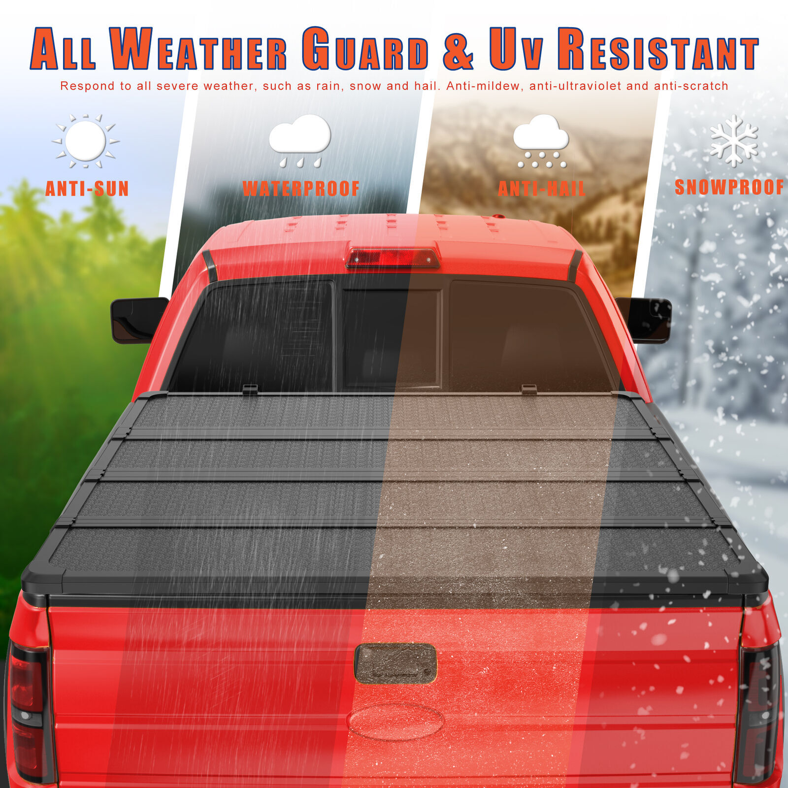 Hard 4-Fold Tonneau Cover For 2019-2026 Silverado Sierra 1500 5.8FT Truck Bed