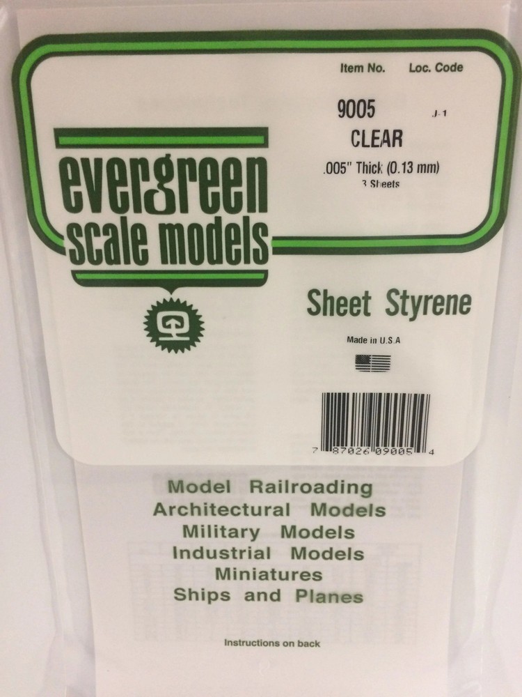 EVG9005 .005 SHEET CLEAR 3PC
