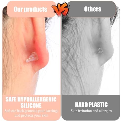 60 PCS Full-Cover Silicone Earring Backs for Studs, Clear Earring Backs Clear