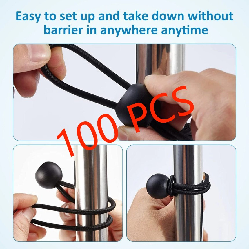 6" Ball Bungee Bungie Cord 100Pcs Black Heavy Duty Canopy Tarp Tie Downs *