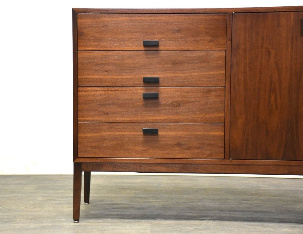 Refinished Walnut Mid Century Credenza