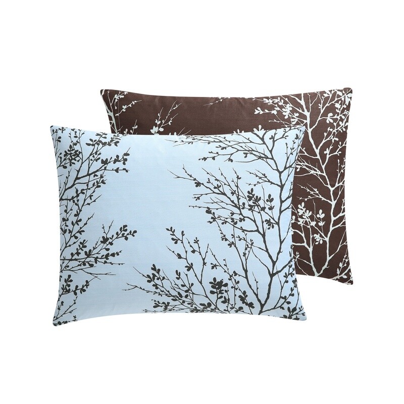 Leaf Reversible Bed in a Bag Set 8-Piece Queen Microfiber Bedding Comforter Set