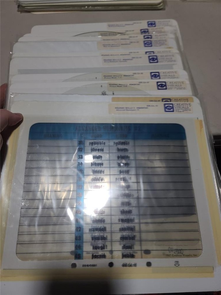 1967 Creative Visuals Overhead Projections -Vowels, Using Dictionary, Homonyms++