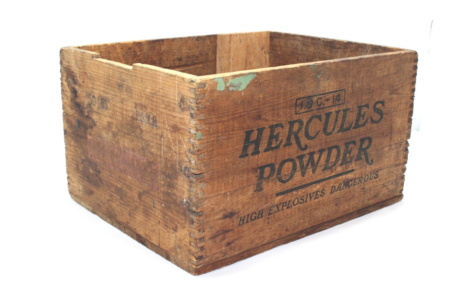 Vntg Hercules Powder Co Dynamite Box High Explosives Crate Emporium Pennsylvania