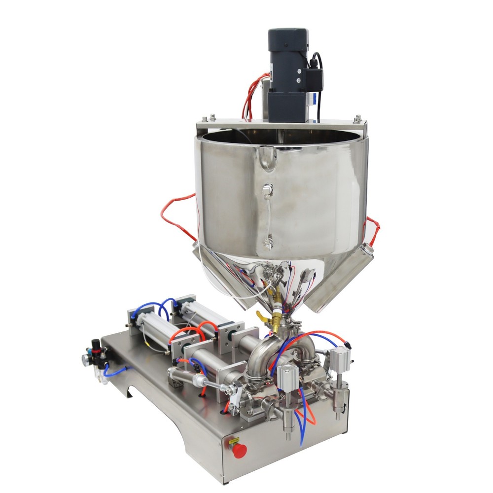 Dual Nozzle 50-500ml Liquid & Paste Filling Machine W/Heating Mixing Function