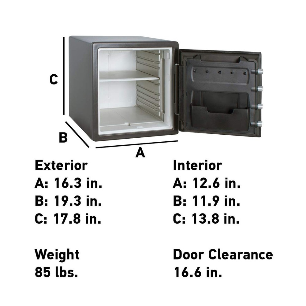 SentrySafe Black Fireproof Safe with Digital Push Button Keypad, Home Safe Fo...