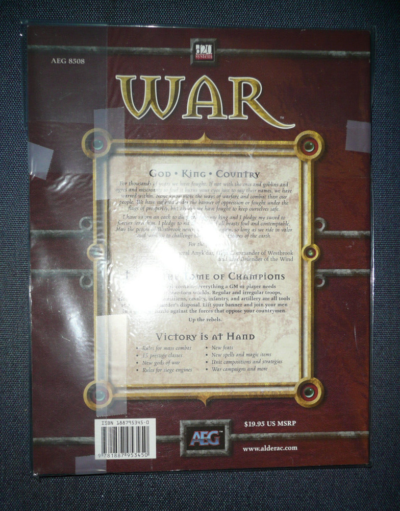 D20 System (D&D) War Book (AEG)