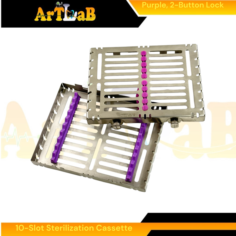 Sterilzation Cassette Box for 10 Instruments, Detachable, Button Lockable (1pc)
