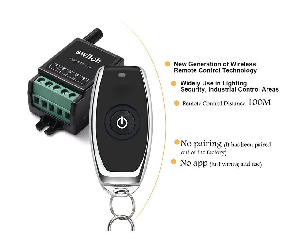 12V Remote Control Switch Mini Wireless Remote Switch Dry Contact Remote Cont...