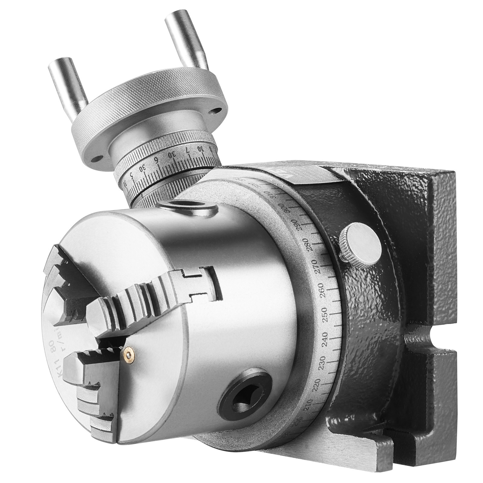 VEVOR Rotary Table for Milling Machines 4'' Horizontal Vertical with 3-Jaw Chuck