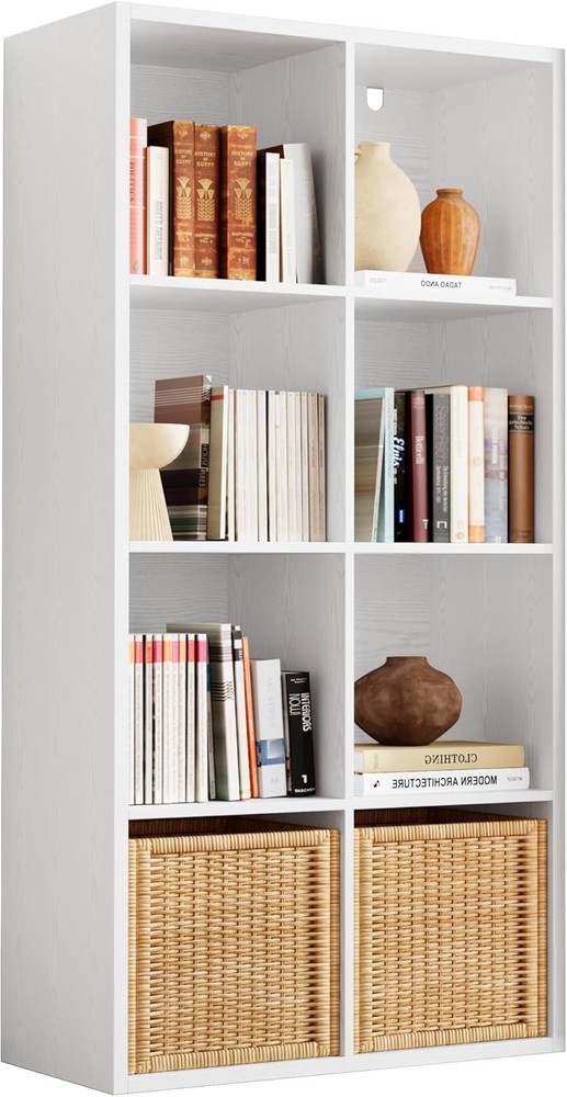 IROCNK Bookshelf 8-Cube Storage Cube Shelf Organizer Extra Thick Frame