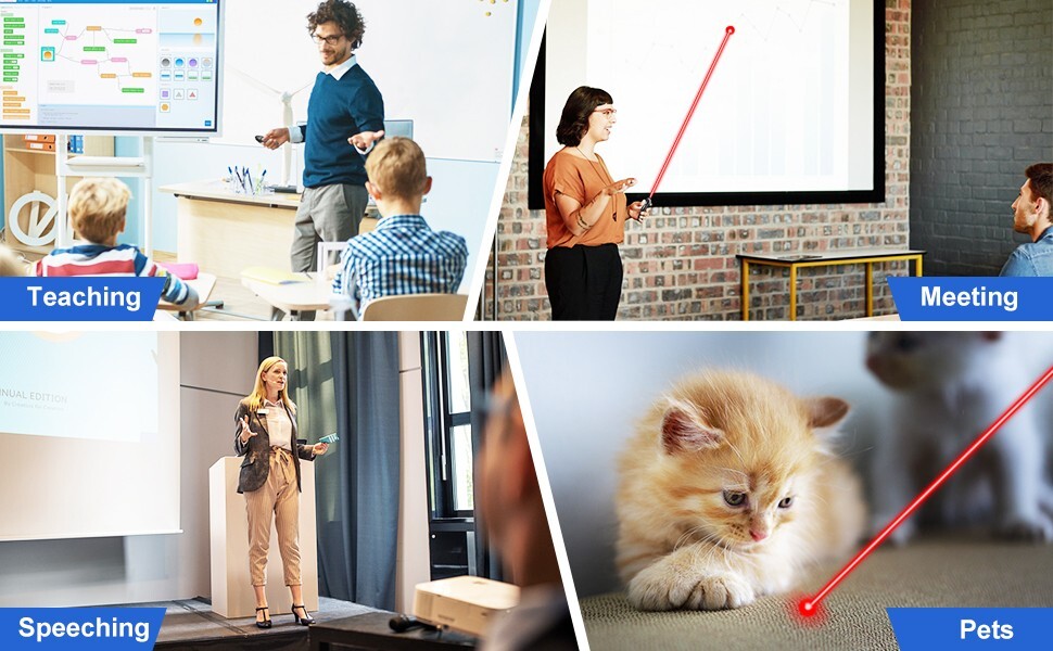 Presentation Clicker PowerPoint Wireless Presenter Remote: USB Type C Rechargeab