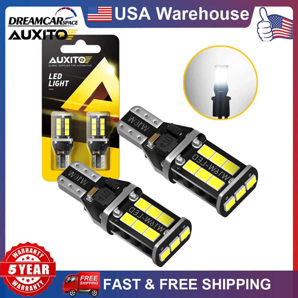 LED Backup Reverse Light Bulbs 921 912 T15 Super Bright Canbus Error Free AUXITO