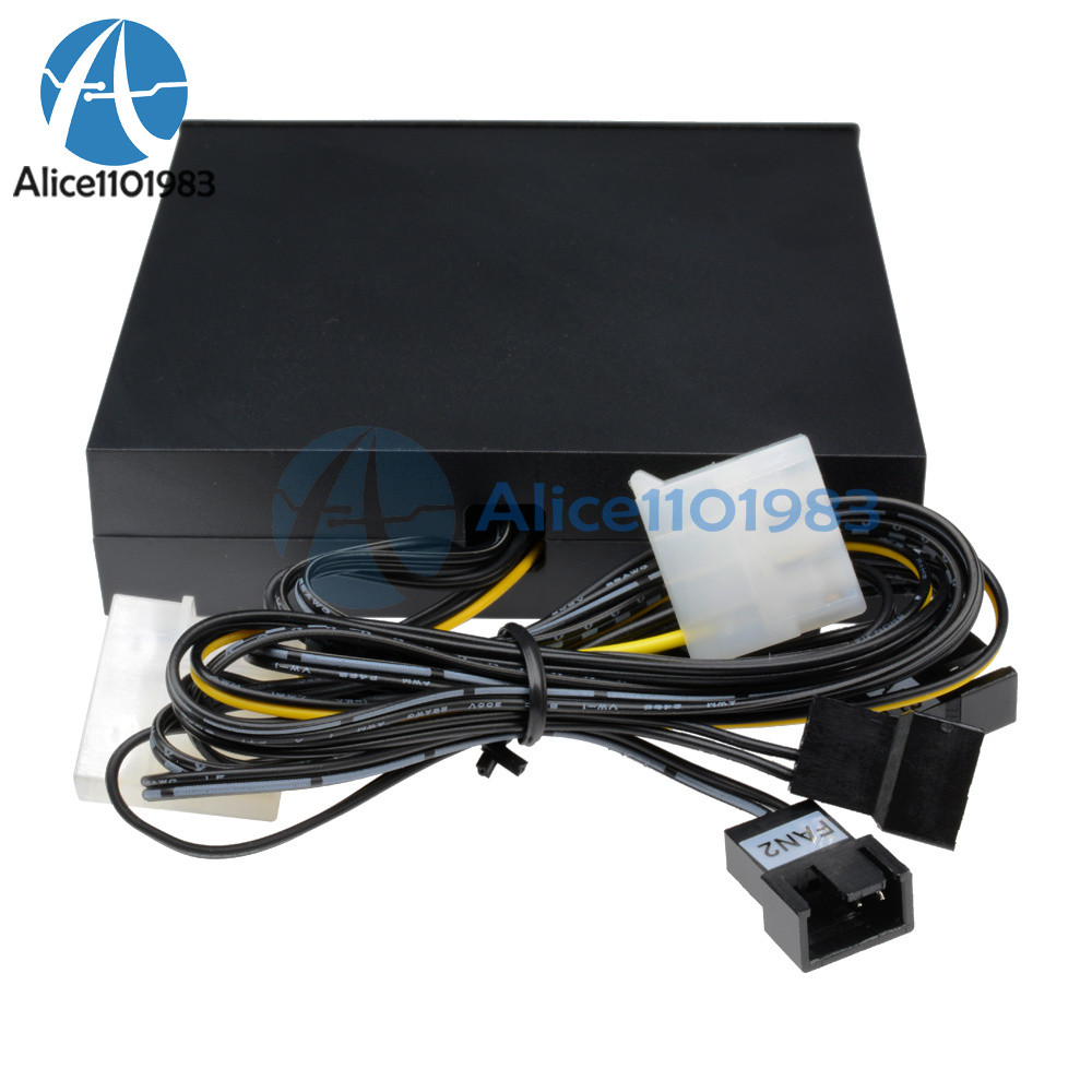 3.5" PC HDD CPU 4 Channel Fan Speed Controller Control Led Cooling Front Panel