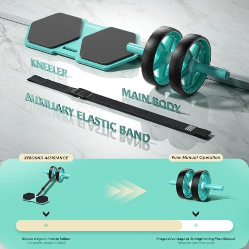 Double-Wheel Ab Roller for Core Training – Rebound Design with Adjustable Green