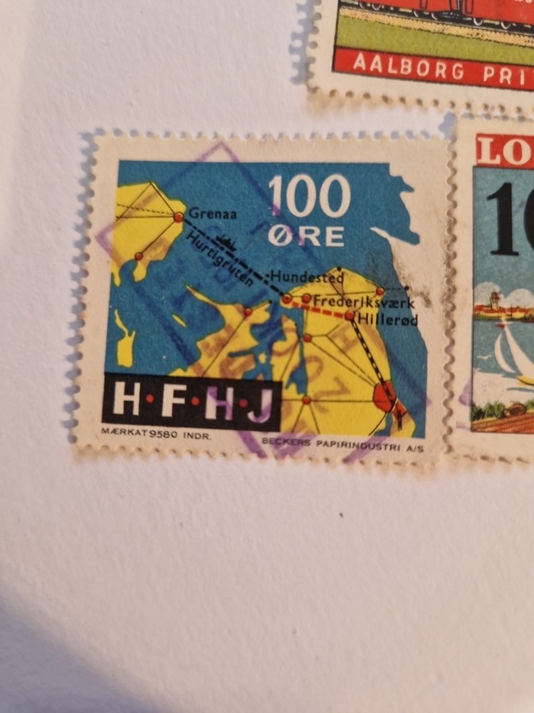 Denmark Three Train Collectable/Prop Stamps