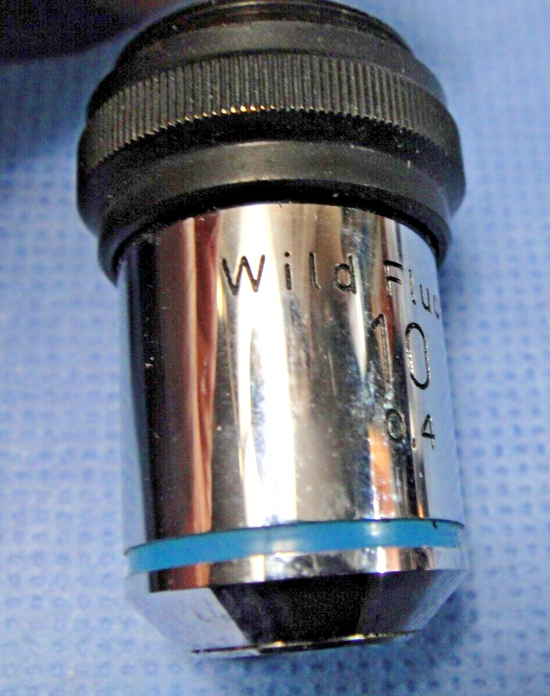 WILD HEERBRUGG OBJECTIVE FLUOTAR 10X SWISS MICROSCOPE OPTICS