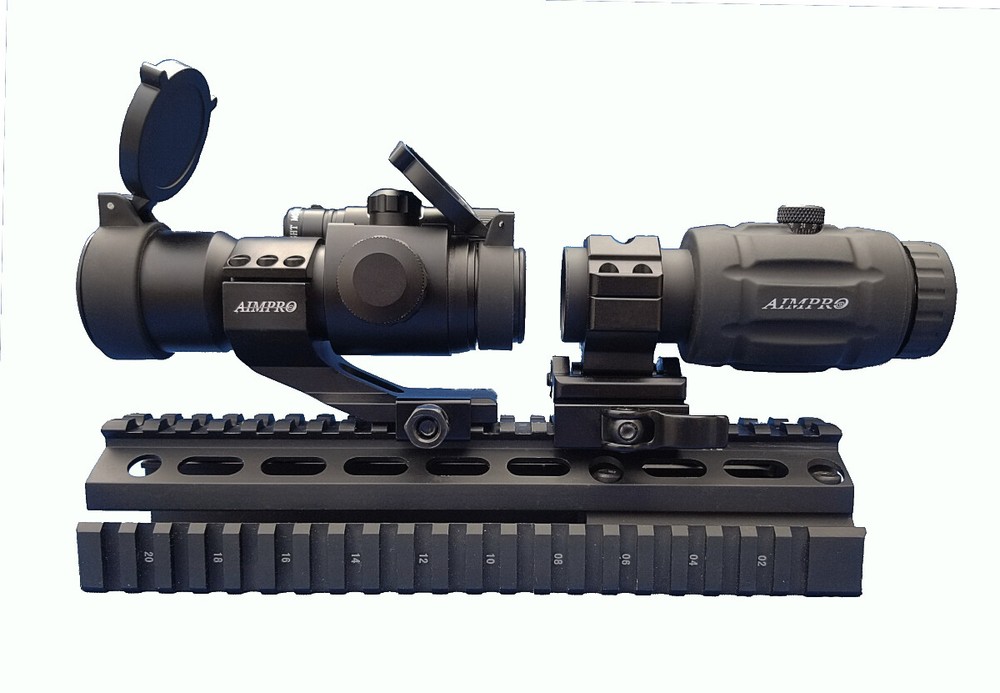 Red Dot reflex Scope with Flip to Side Magnifier Combo - Aimpro Rifle Scope