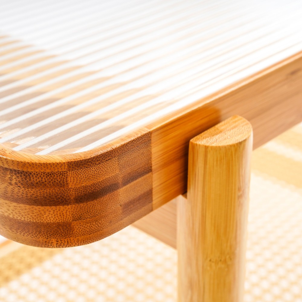 Bamboo Table Portable Sofa Side Table Coffee Table With Wheels Modern Storage