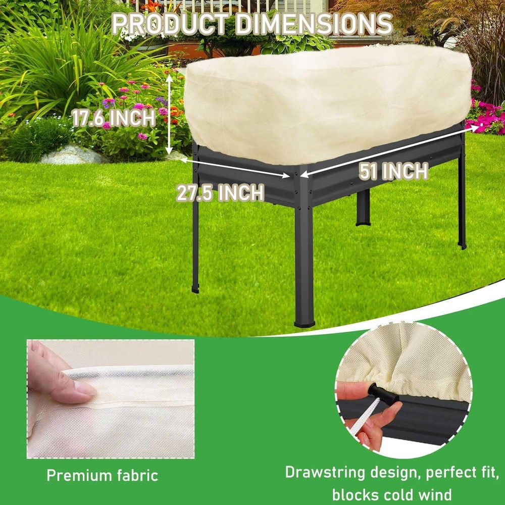 Plant Covers Freeze Protection 2 Pack Rectangular Beige,for Cover a 4x2x1ft